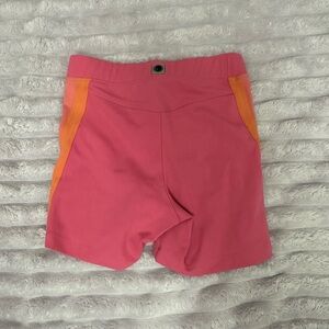 Five Dancewear Pink with Orange accent biker shorts